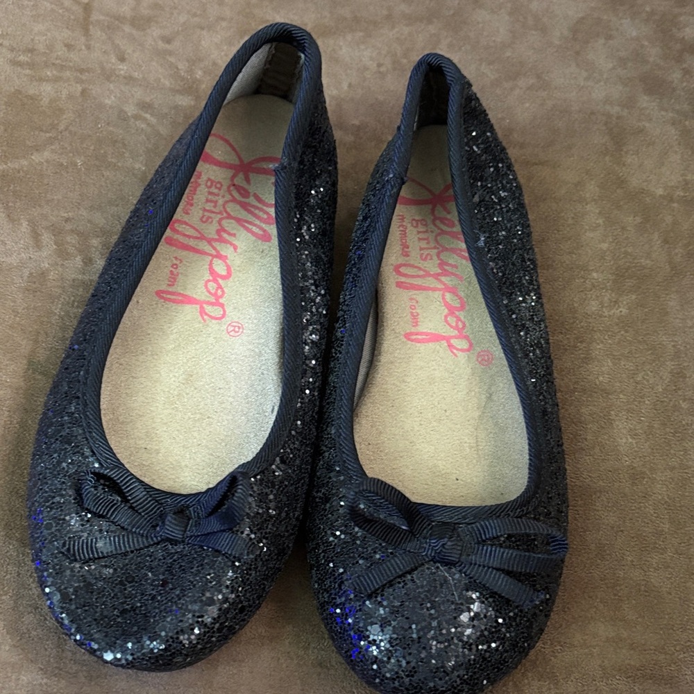 Jellypop memory foam Black Glitter Kids Dress Shoes